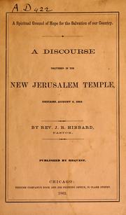 A spiritual ground of hope for the salvation of our country by J. R. Hibbard