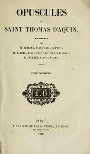 Cover of: Opuscules de saint Thomas d'Aquin