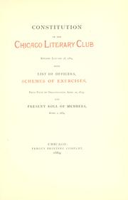 Cover of: Constitution of the Chicago Literary Club by Chicago Literary Club.