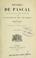 Cover of: Pensées de Pascal publiées dans leur texte authentique avec un commentaire suivi et une étude littéraire