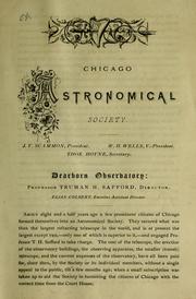 Front cover of Chicago Astronomical Society by Unknown