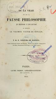 Cover of: De la vraie et de la fausse philosophie en résponse a une lettre de Monsieur le vicomte de Bonald