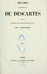 Cover of: Oeuvres philosophiques de Descartes