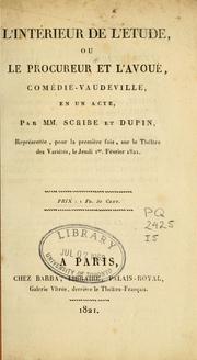 Cover of: L' intérieur de l'étude by Eugène Scribe