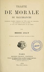 Cover of: Traité de morale.