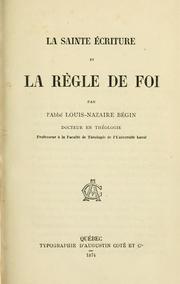 Cover of: Sainte Écriture et la règle de foi