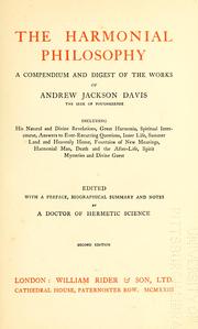 Cover of: The harmonial philosophy by Andrew Jackson Davis