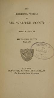 Cover of: The poetical works of Sir Walter Scott: with a memoir.