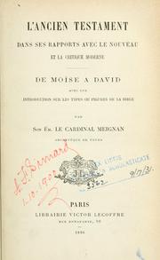 Cover of: De Moise à David: avec une introduction sur les types ou figures de la Bible