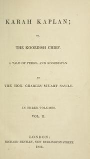 Cover of: Karah Kaplan; or, The Koordish chief. | Charles Stuart Savile