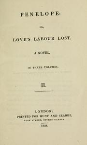Cover of: Penelope, or, Love's labour lost: a novel.