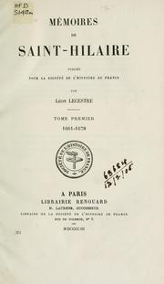 Cover of: Mémoires de Saint-Hilaire by Saint-Hilaire, Armand de Mormès sieur de