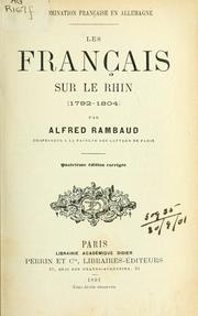 Cover of: Les Français sur le Rhin by Alfred Rambaud