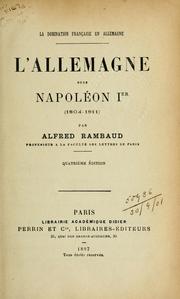 Cover of: L' Allemagne sous Napoléon Ier by Alfred Rambaud