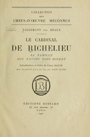 Cover of: Le cardinal de Richelieu: sa famille, son favori Bois-Robert