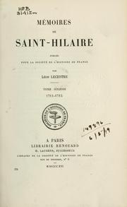 Cover of: Mémoires de Saint-Hilaire