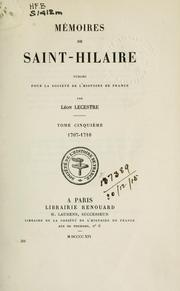 Cover of: Mémoires de Saint-Hilaire