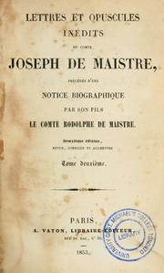 Cover of: Lettres et opuscules inédits