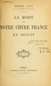 Cover of: mort de notre chère France en orient.