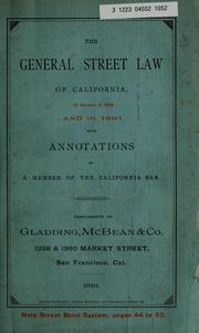 Cover of: The general street law of California by California.