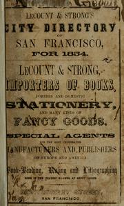 Cover of: LeCount & Strong's San Francisco city directory for the year 1854 by 