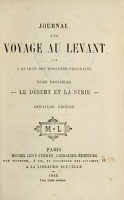 Cover of: Journal d'un voyage au Levant