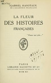 Cover of: La fleur des histoires françaises.