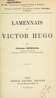 Cover of: Lamennais et Victor Hugo.