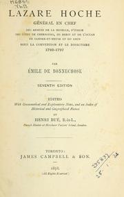 Cover of: Lazare Hoche, 1793-1797 by Émile de Bonnechose