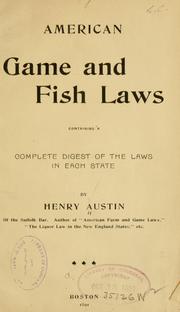 Cover of: American game and fish laws