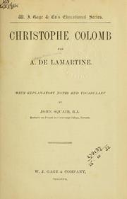Cover of: Christophe Colomb by Alphonse de Lamartine