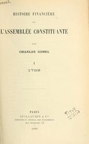 Cover of: Histoire financière de l'Assemblée Constituante.