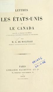 Cover of: Lettres sur les États-Unis et le Canada: adressées au Journal des débats