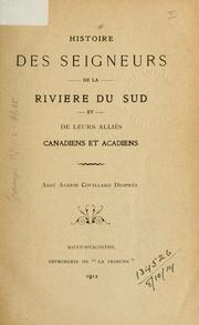 Histoire des seigneurs de la Rivière du Sud by Azarie Couillard Després