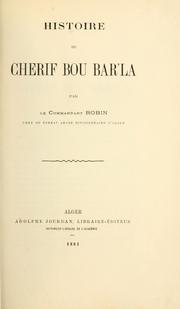 Histoire du Cherif Bou Bar'la by Nil Joseph Robin