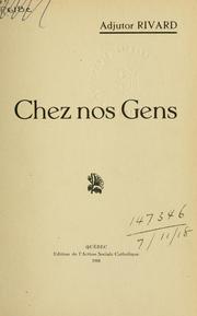 Cover of: Chez nos gens.