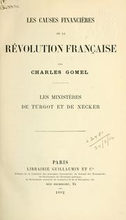 Cover of: Les causes financières de la Révolution française.