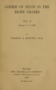 Cover of: Course of study in the eight grades ...