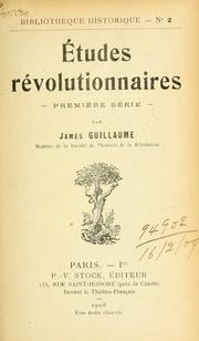 Cover of: Études révolutionnaires. by James Guillaume