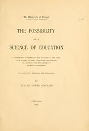 Cover of: The possibility of a science of education ...