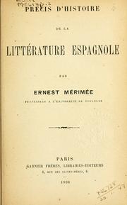 Cover of: Précis d'histoire de la littérature espagnole.