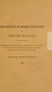 The history of higher education in Rhode Island ...