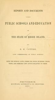 Reports and documents upon public schools and education in ...