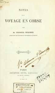 Notes d'un voyage en Corse by Prosper Mérimée