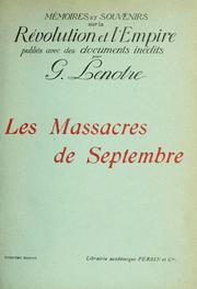 Cover of: La massacres de Septembre.