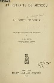Cover of: La retraite de Moscou by Ségur, Philippe-Paul comte de