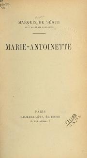 Cover of: Marie-Antoinette.
