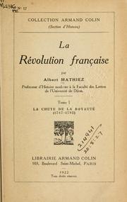 Cover of: La Révolution française.