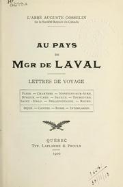 Cover of: Au pays de Mgr. de Laval: lettres de voyage
