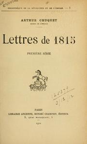 Cover of: Lettres de 1815.
